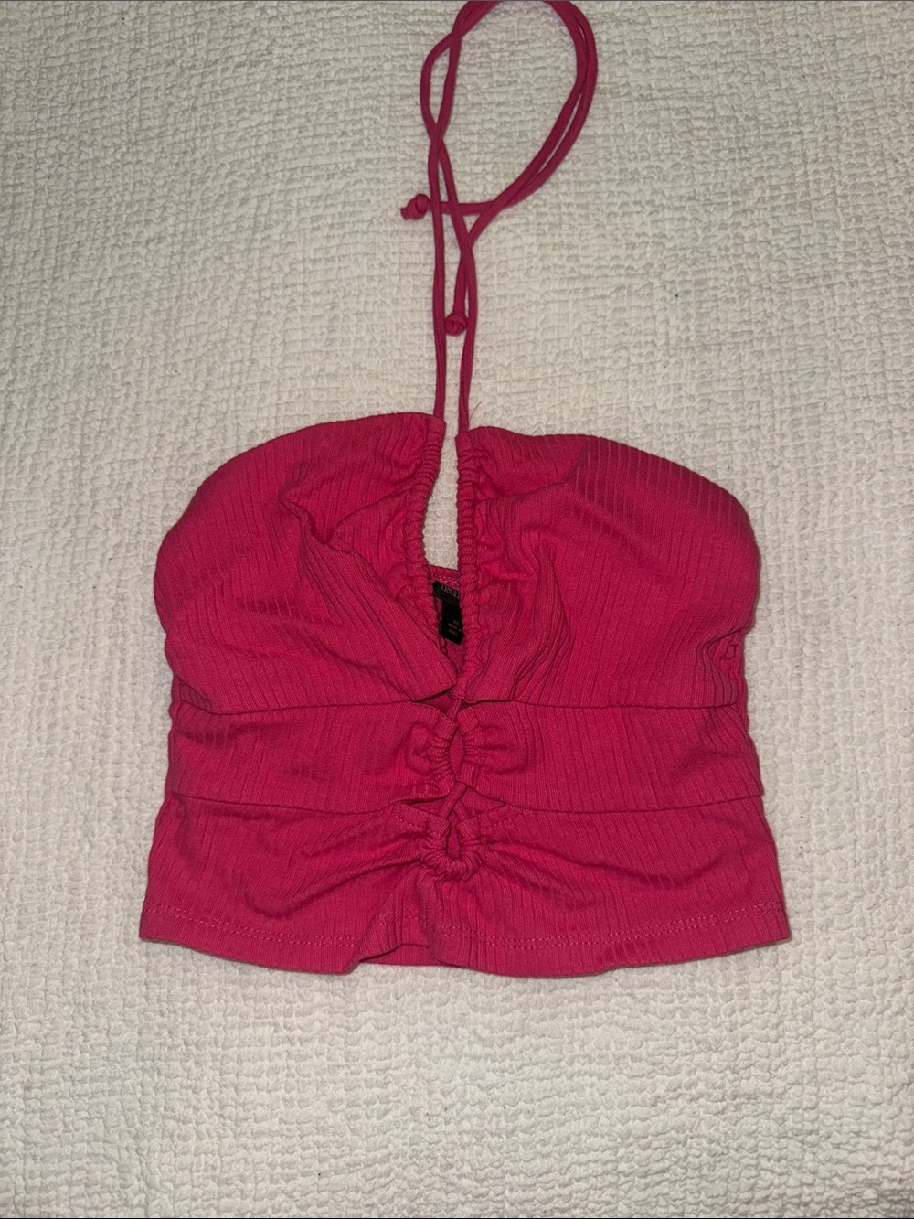 wild fable Hot Pink Ruched Halter Crop Top